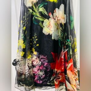 Alice + Olivia Nilda Floral Silk Organza Maxi Skirt Sz 8. NWT. RETAIL $795